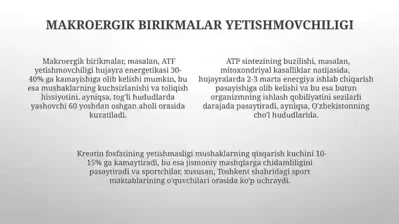 Makroergik birikmalar va Ularning moddalar almashinuvidagi oʻrni 4