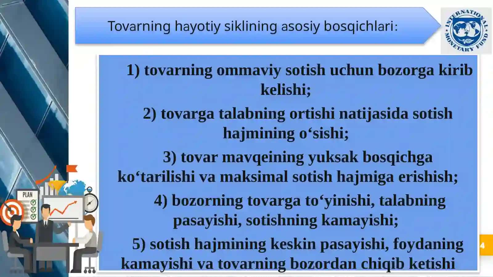 Mahsulot hayotiy siklining asosiy fazalari 4