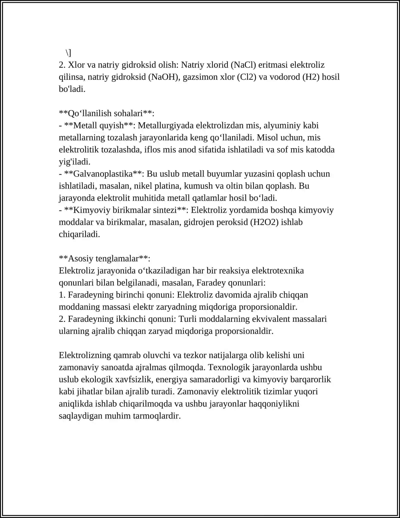 Elektroliz jarayoni va karoziyani oldini olish 4