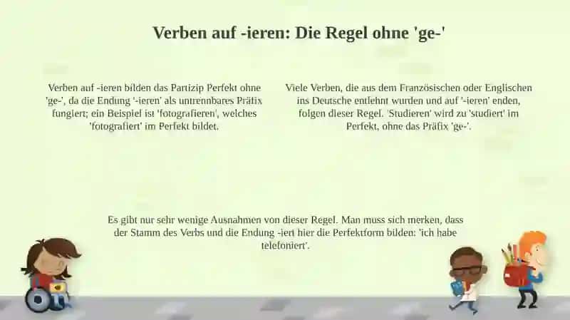 Grammatik: Verben auf -ieren im Perfekt 4