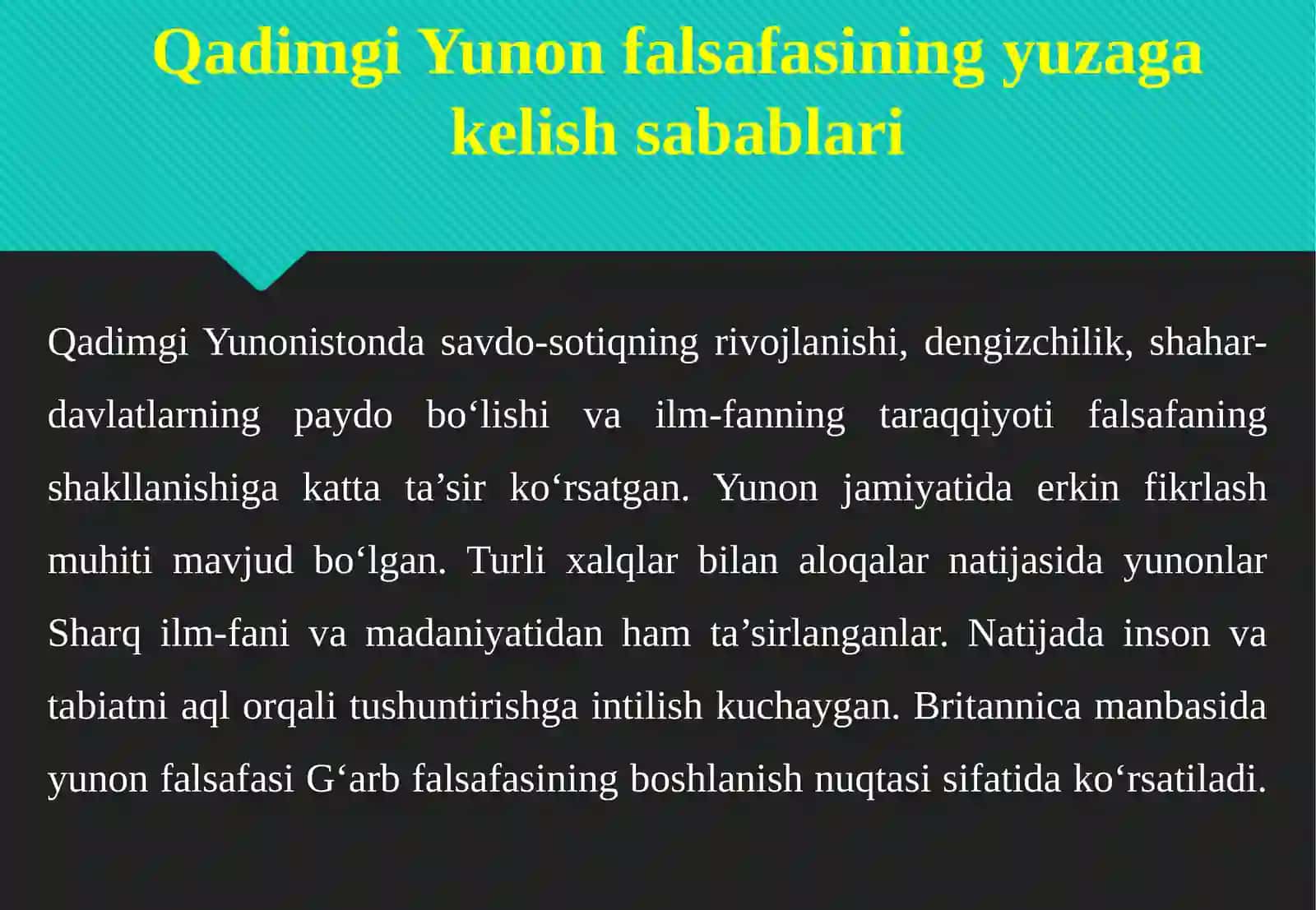 Qadimgi Yunonistonda falsafiy fikrlarning yuzaga kelishi 4