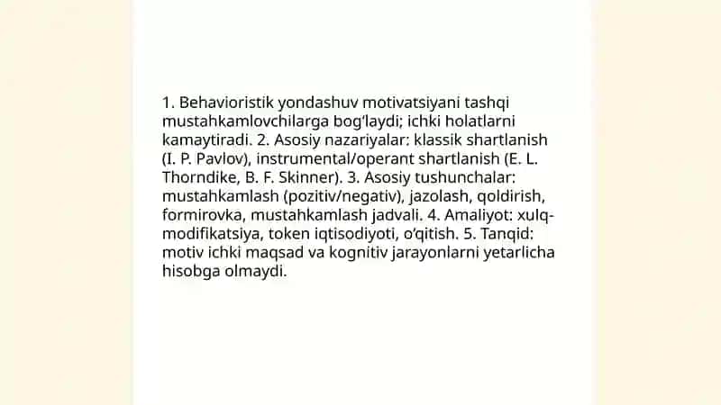 Xorij psixologiyasida motiv va motivatsiya muommosi 4