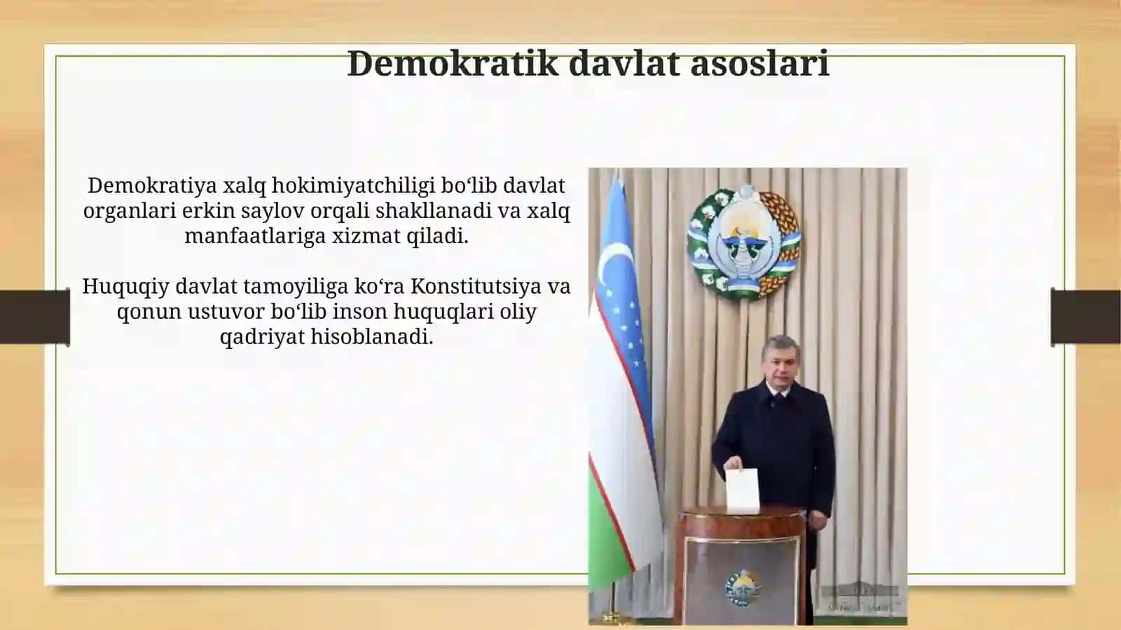 O‘ZBEKISTONDA DEMOKRATIK, FUQAROLIK JAMIYATI ASOSLARINING SHAKLLANISHI, AMALGA OSHIRILGAN SIYOSIY ISLOHOTLAR 4