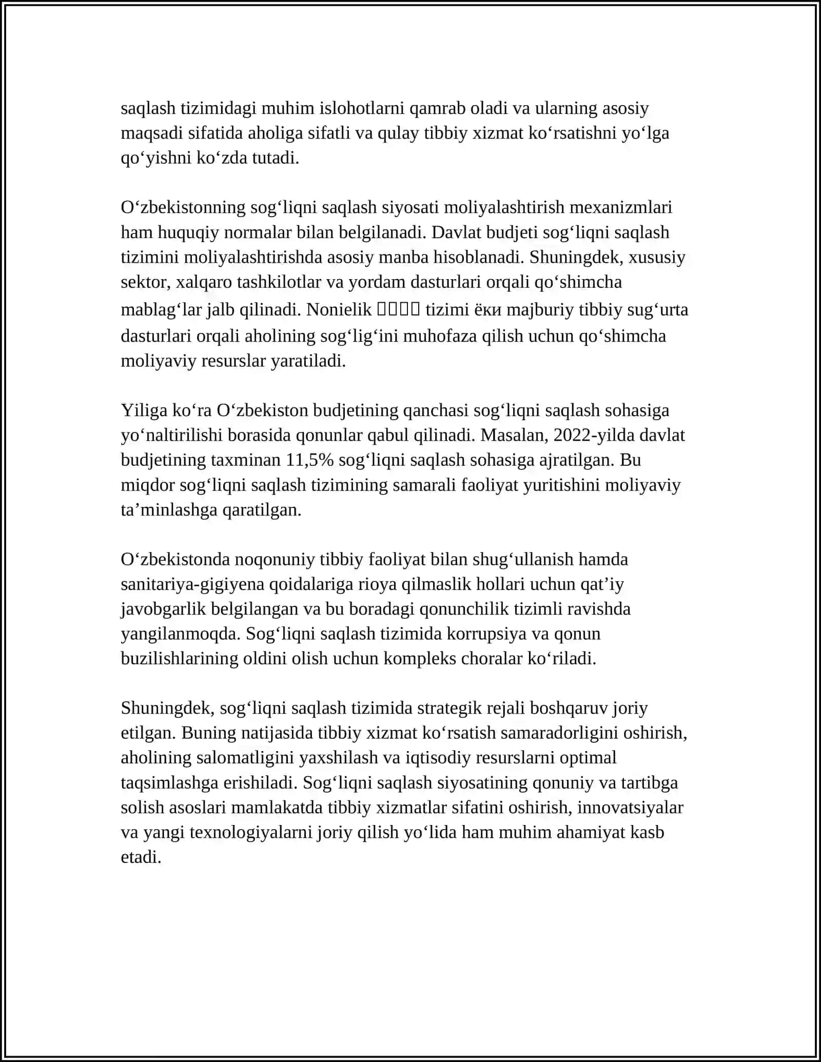 SOGʻLIQNI SAQLASH SIYOSATI VA UNING MOLIYALASHTIRISH MEXANIZMLARI 4