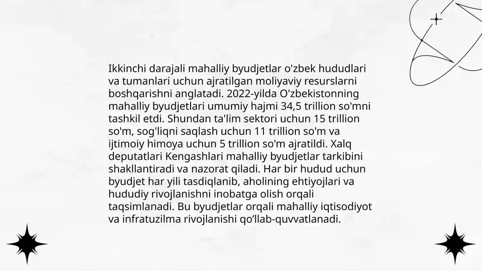 O'zbekiston Respublikasi byujet tizimining tarkibi 4