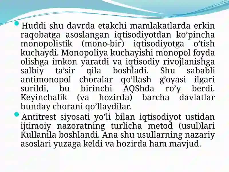 Institutsionalizmning asosiy xususiyatlari 4