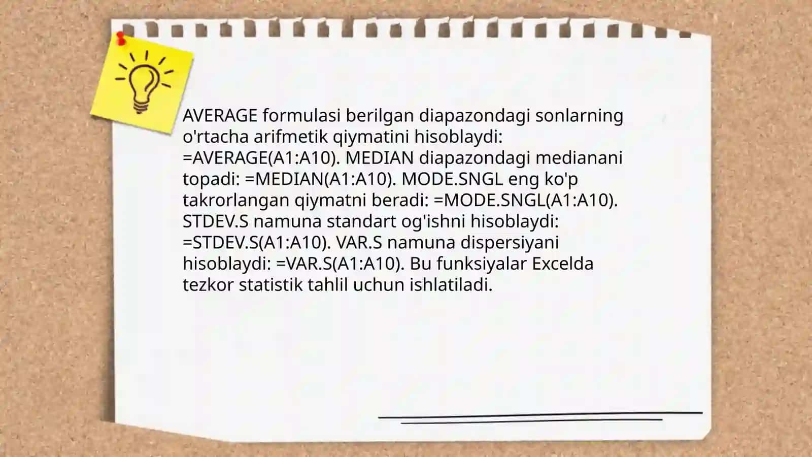 Microsoft Office Excel kompyuter dasturida statistik tahlil qilish 4