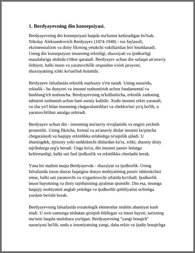 Berdyayevning Din va Hurfikirlik Mavzusida Prezentatsiya Tayyorlash 4