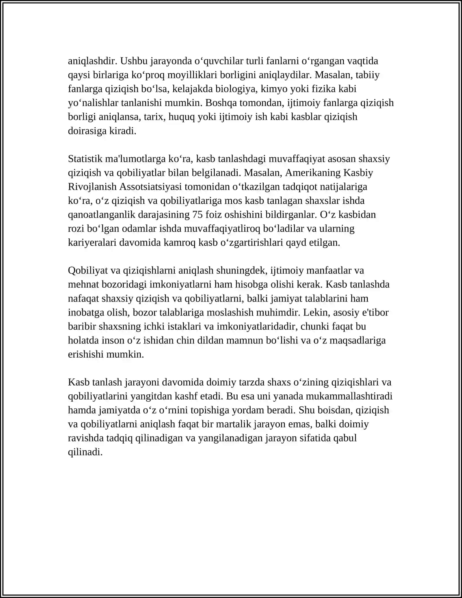 KASB TANLASHDA YÒNALTIRISH VA KASBIY TANLOV 4