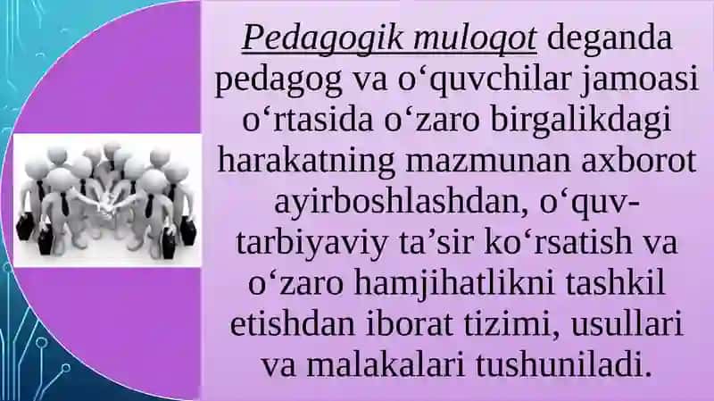 Pedagogik muloqot turlari va uslublari. 4