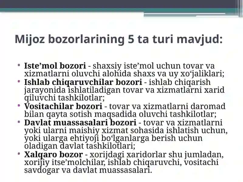 MARKETINGNI TARKIBIY TUZILISHI VA UNI BOSHQARISHNI TASHKIL ETISH 4