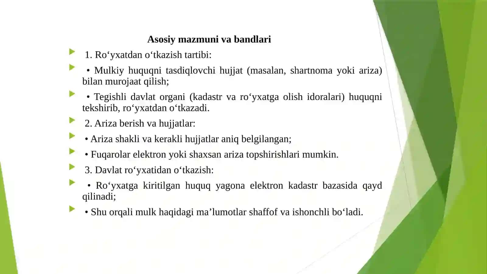Ko’chmas mulkka doir normativ – huquqiy hujjatlar bilan tanishish 4