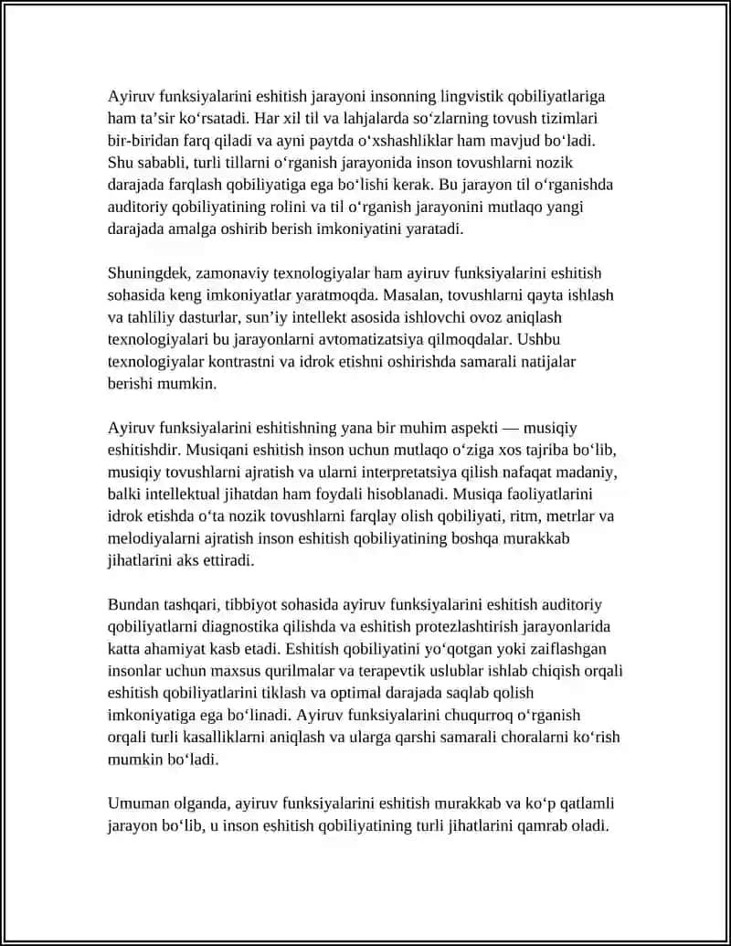 Ayiruv funksiyalarini eshitish 4