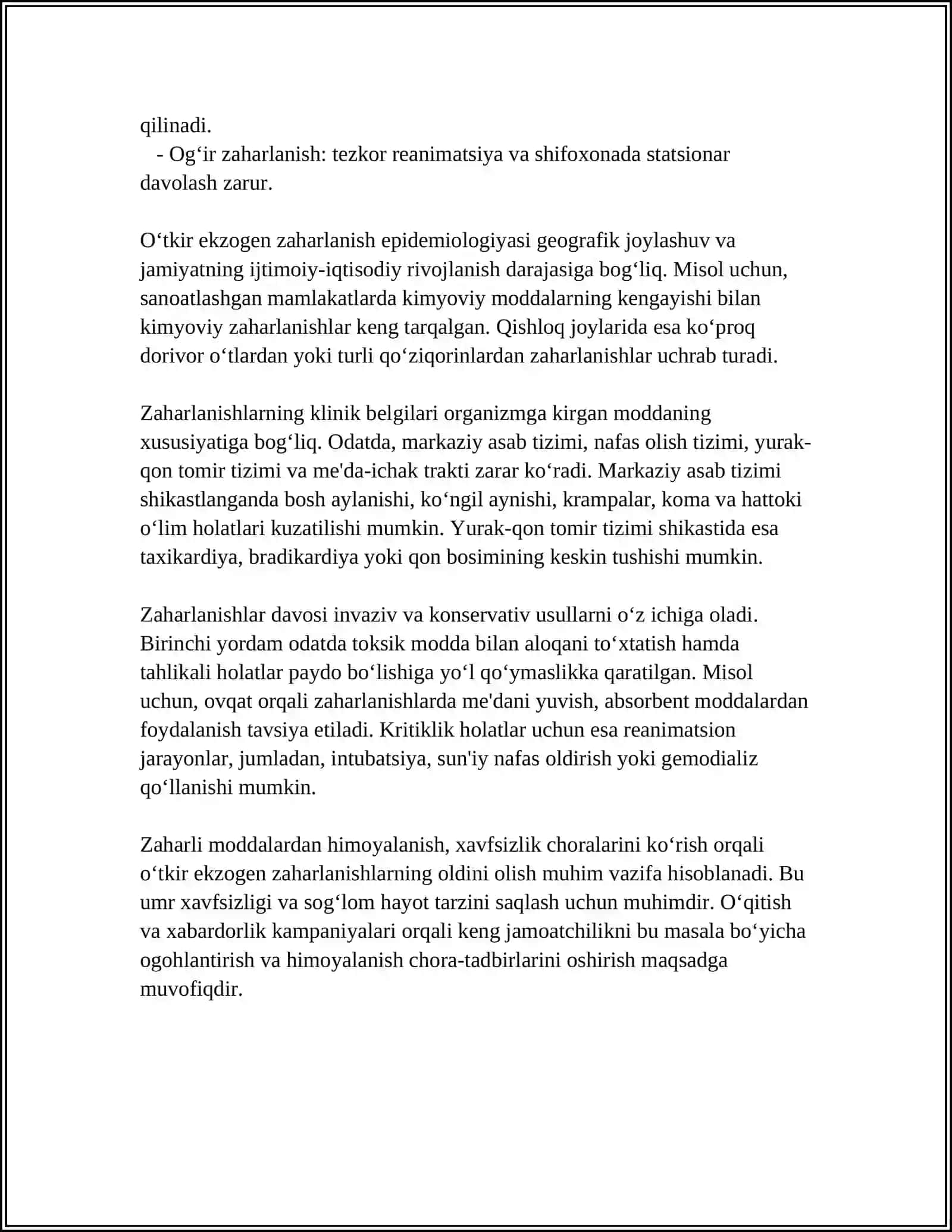 O‘TKIR EKZOGEN ZAHARLANISHLAR 4