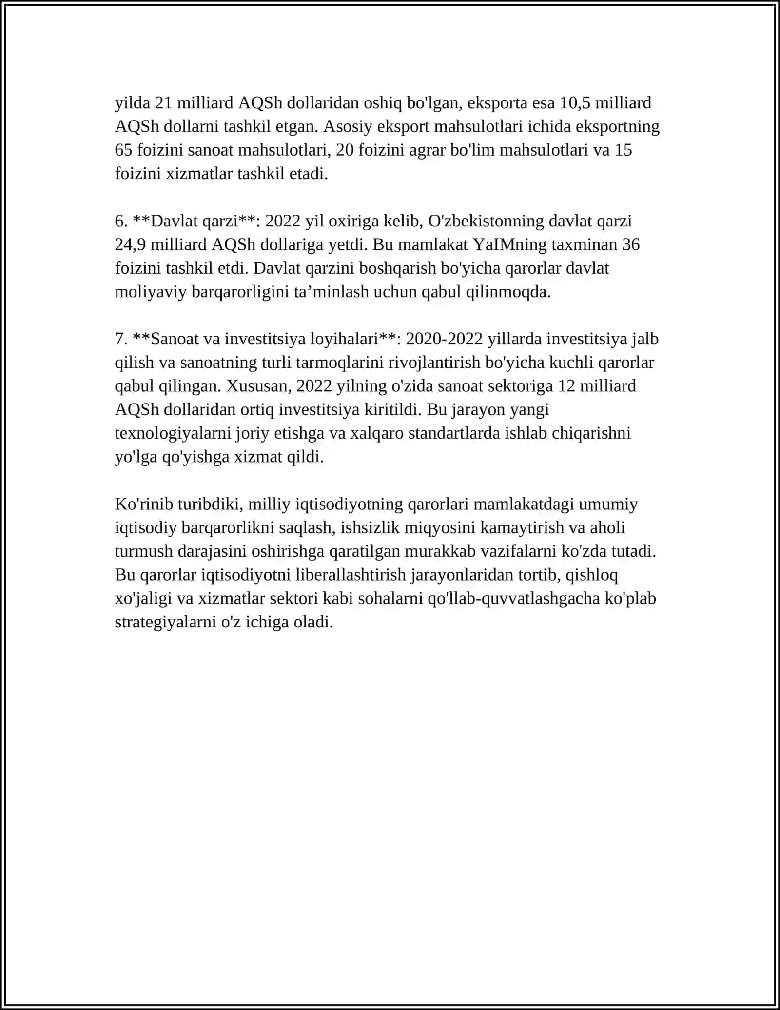 MILLIY IQTISODIYOTNING QAROR TOPISHI VA UNING MAKROIQTISODIY KO'RSATKICHLARI 4