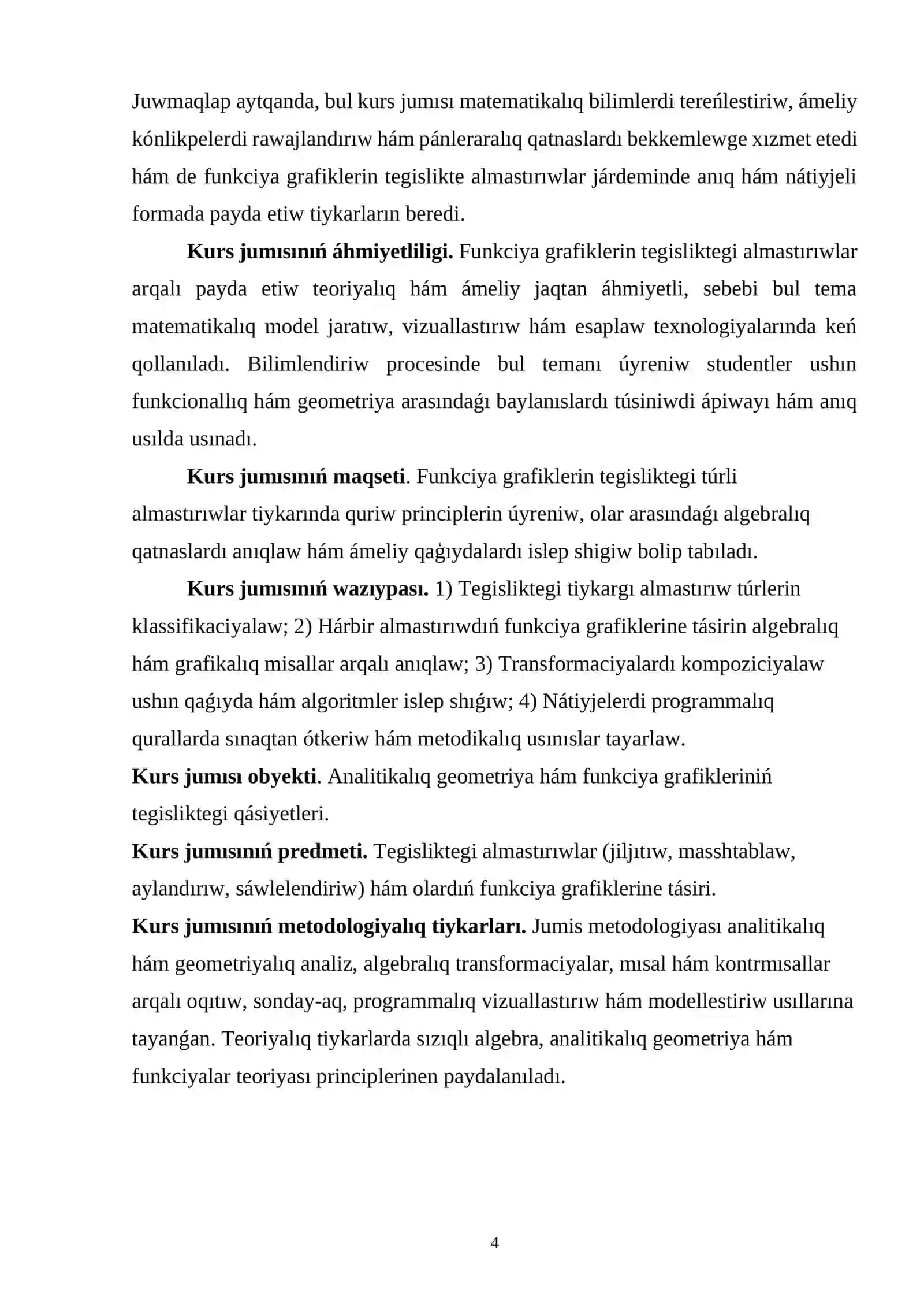 TEKISLIKDA ALMASHTIRISHLAR YORDAMIDA FUNKSIYA GRAFIKLARINI YASASH 4