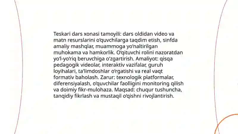 O‘quv mashg‘ulotlarini tashkil etish va o‘tkazishga zamonaviy yondashuvlar 4