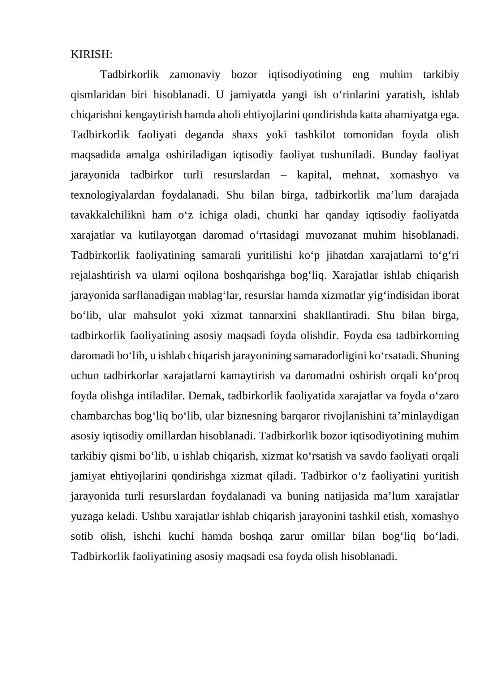 Tadbirkorlik xarajatlari va foydasi 4