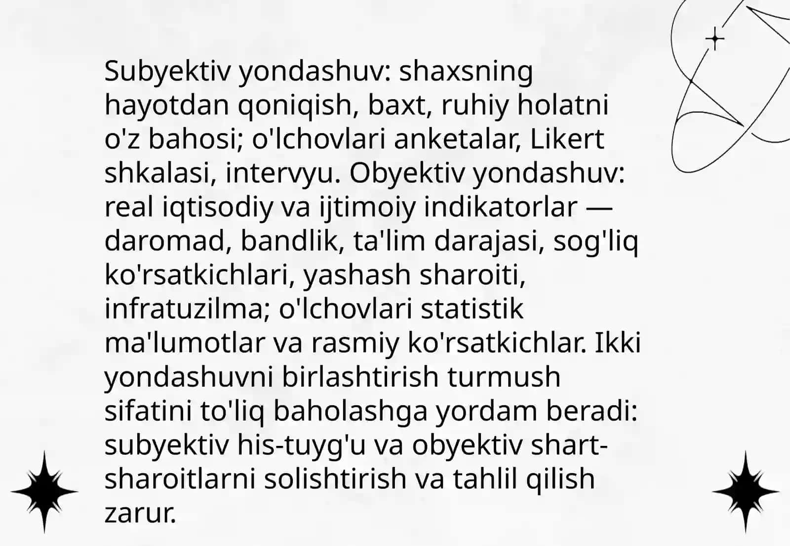 Turmush sifati tushunchasi 4