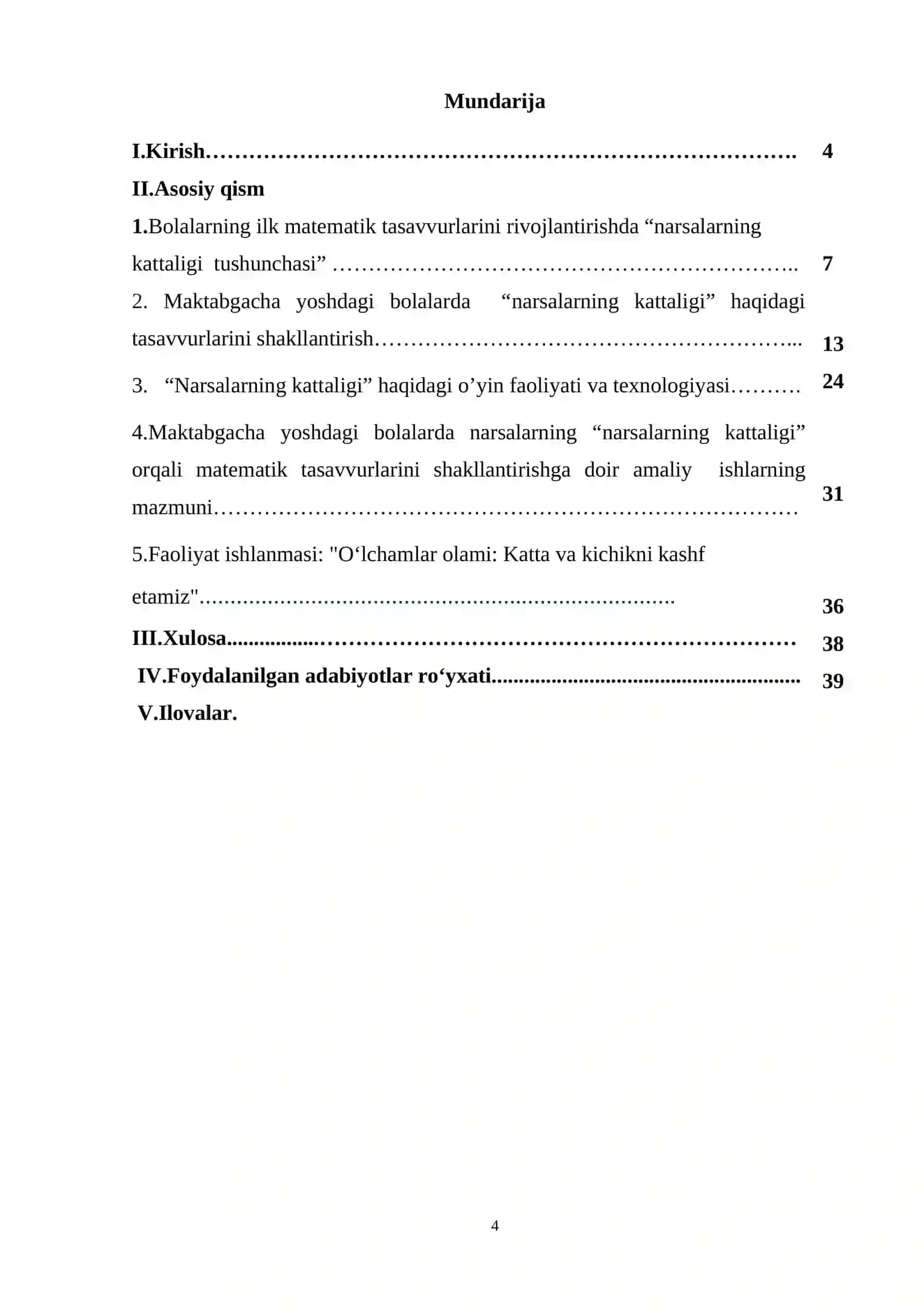 MAKTABGACHA TA’LIM TASHKILOTI TARBIYACHILARI MALAKA OSHIRISH KURSI 4