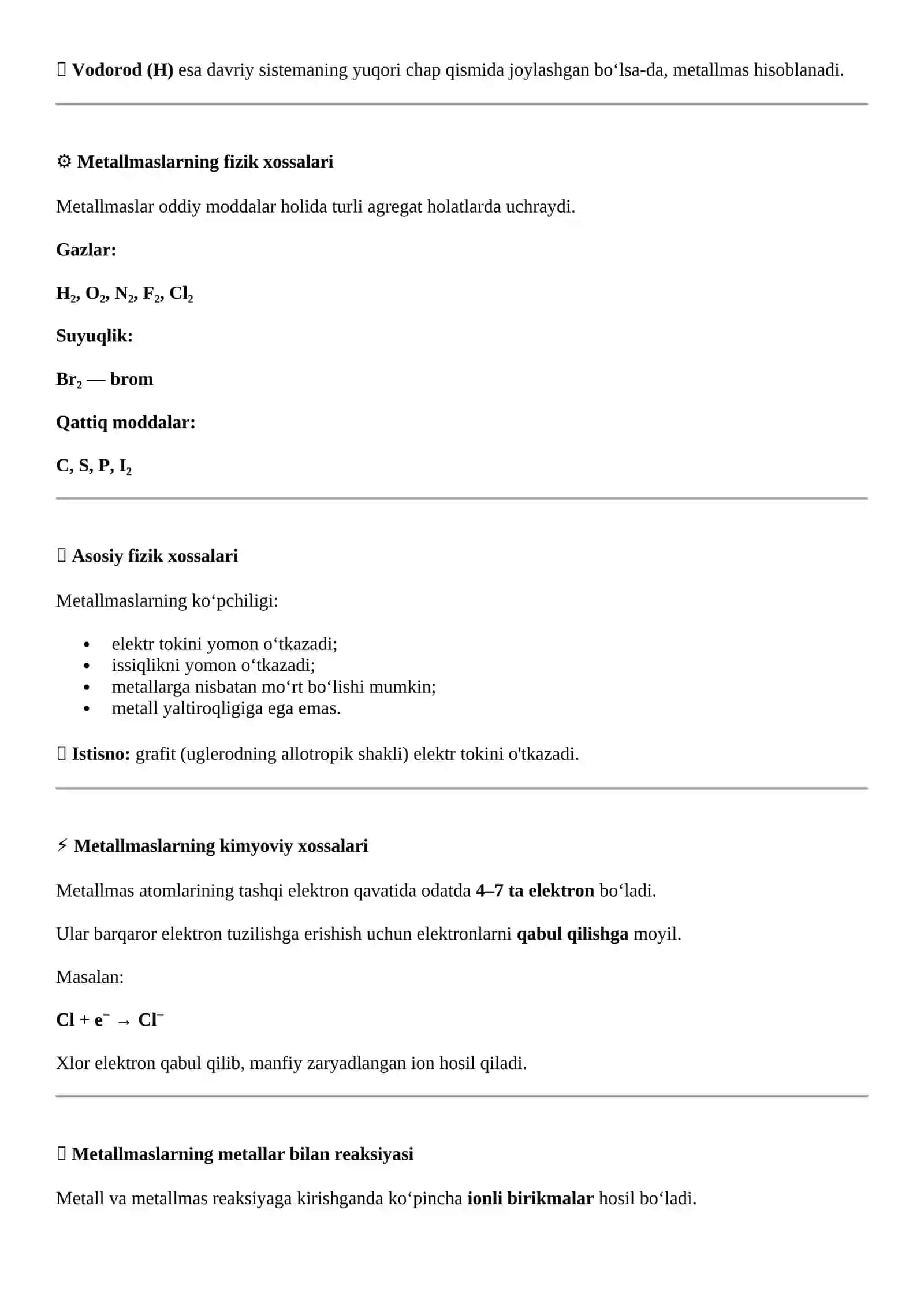 Metallmaslarning umumiy xossalari 4