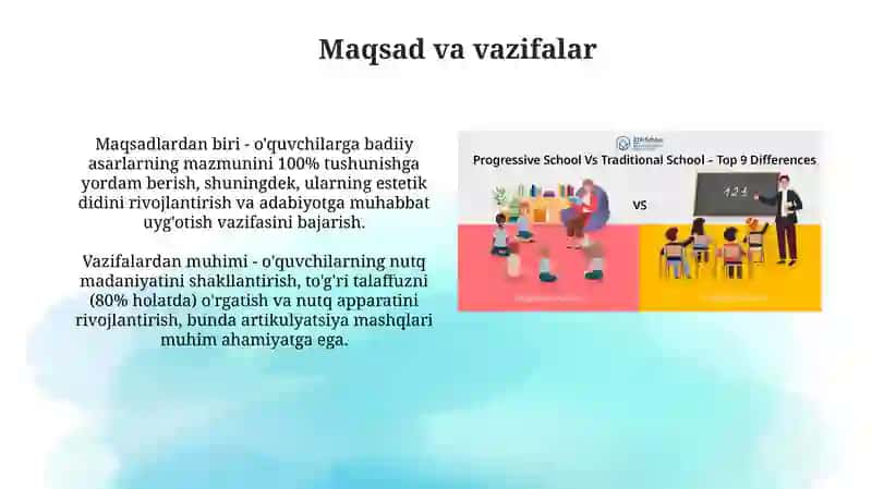 Ifodali o’qish fanining maqsad va vazifalari 4