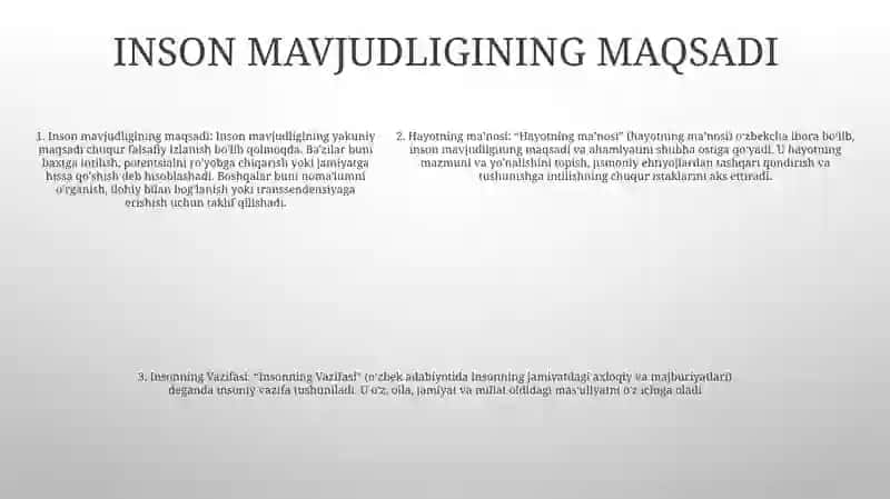 Hayotning Ma'Nosi Va Unda Insonning Vazifasi 4