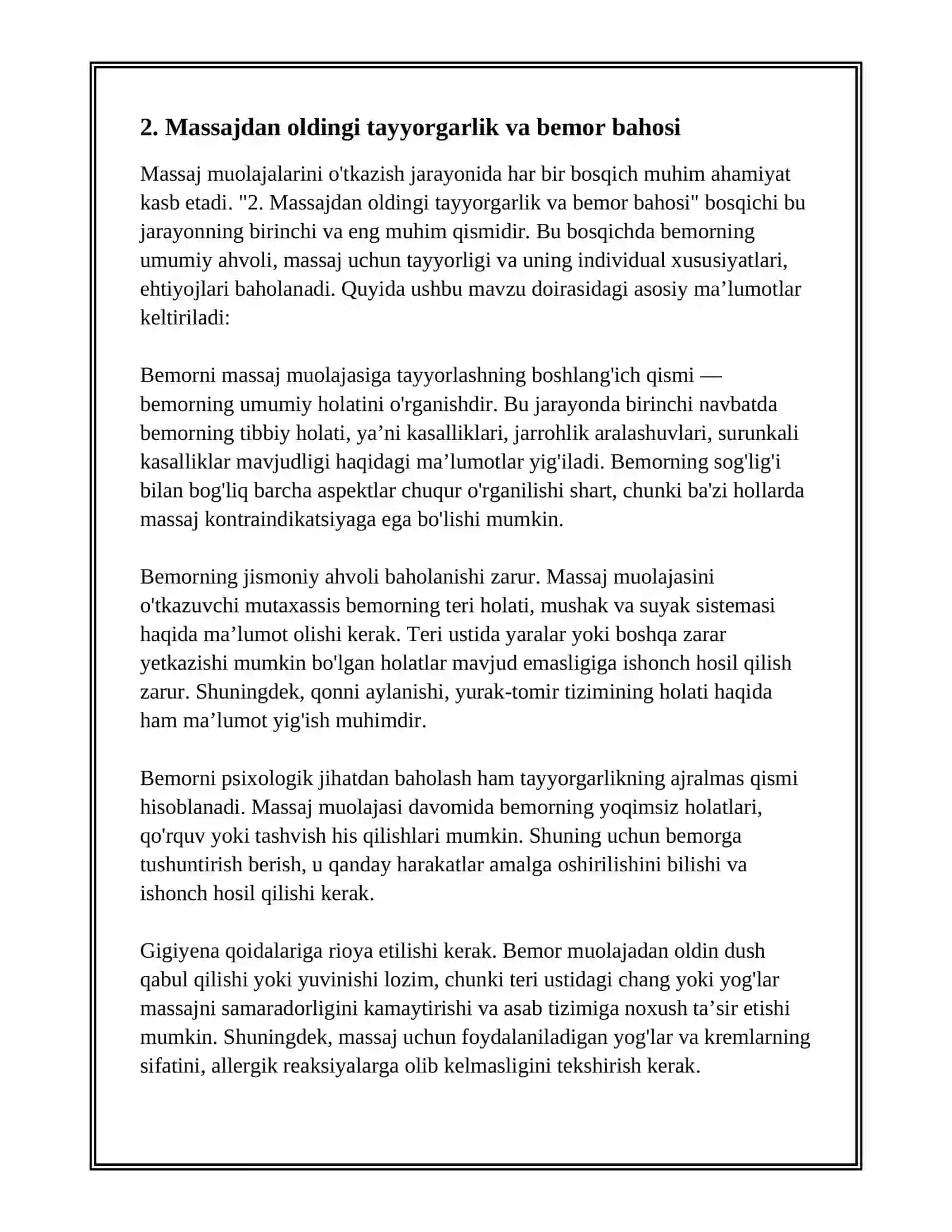 MASSAJ MUOLAJASINI ÕTKAZISH QOIDALARI 4
