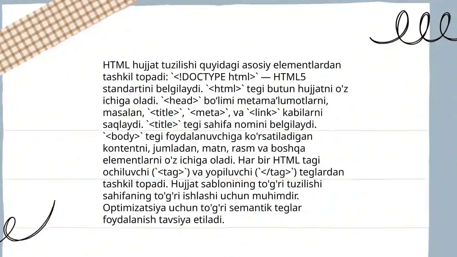 HTML TUSHUNCHASI 4