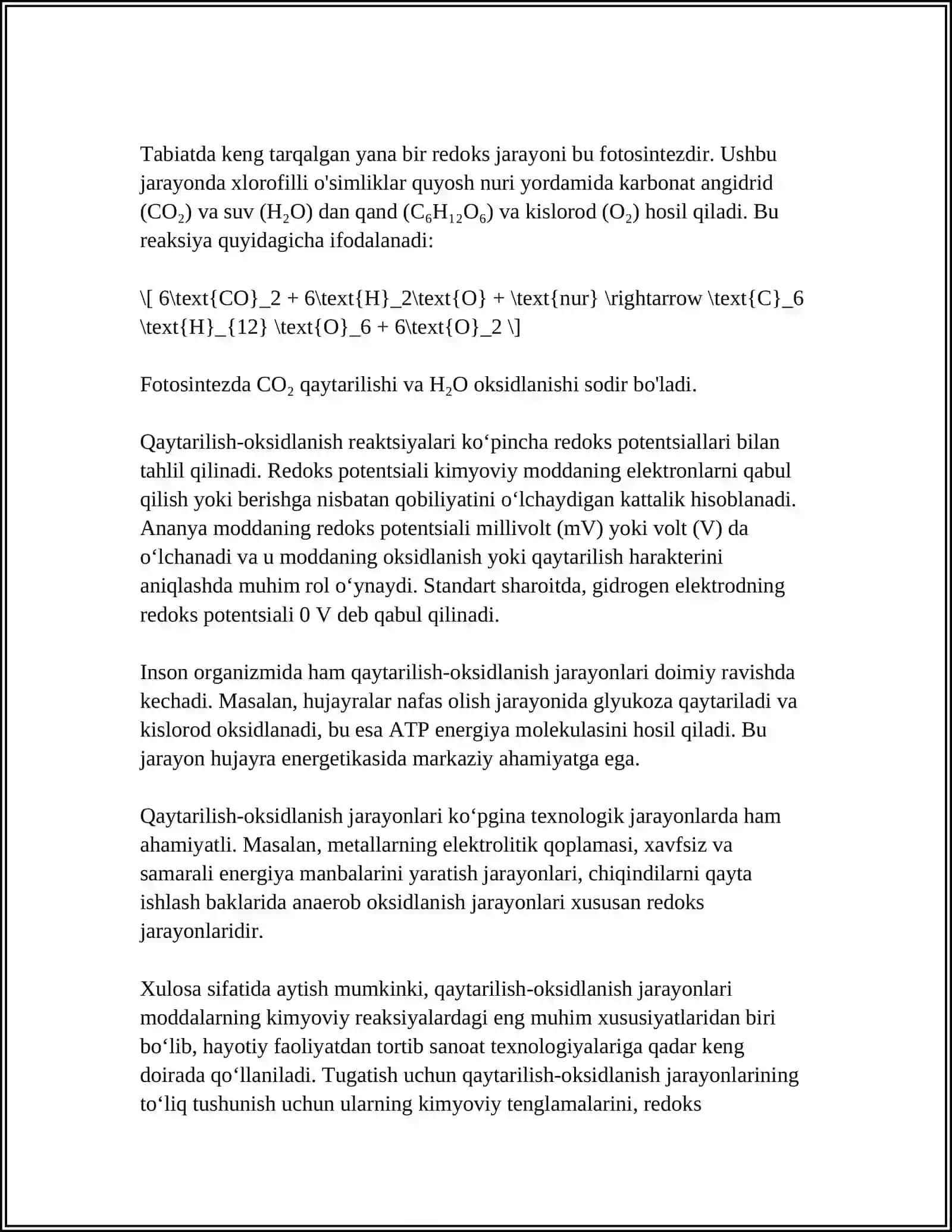 OKSIDLANISH QAYTARISH REAKSIYALARI 4