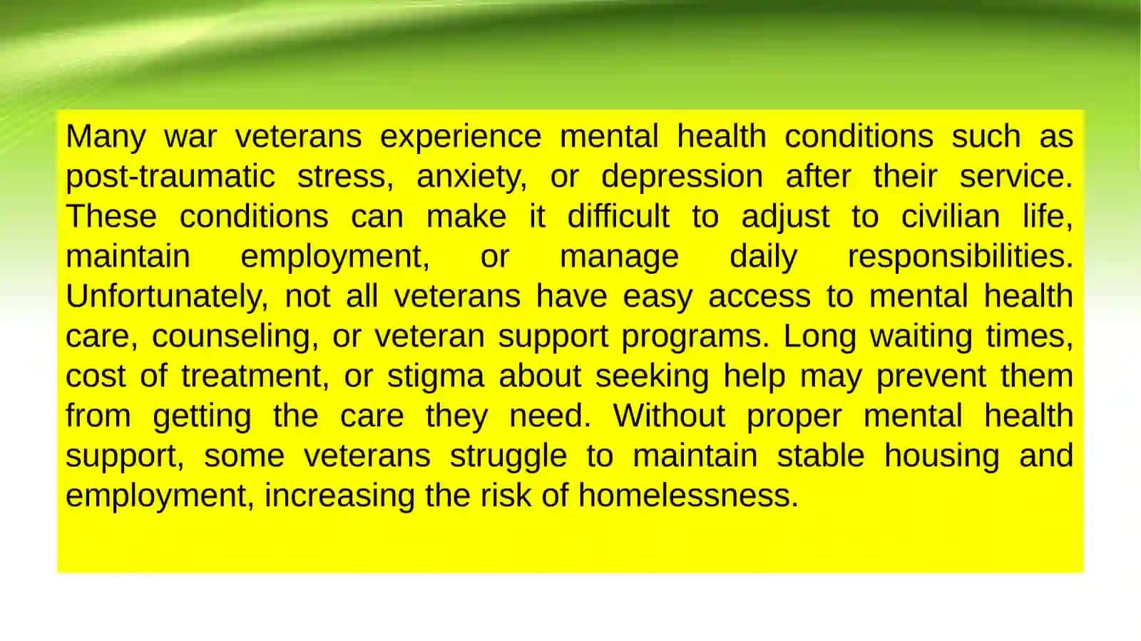 Reasons Why Many War Veterans Become Homeless 4