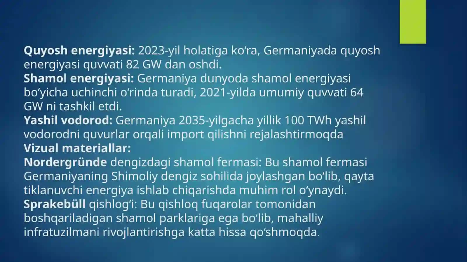 Yoqilg'i-energetika tizimi daxoriy tajribalarni o'rganish 4