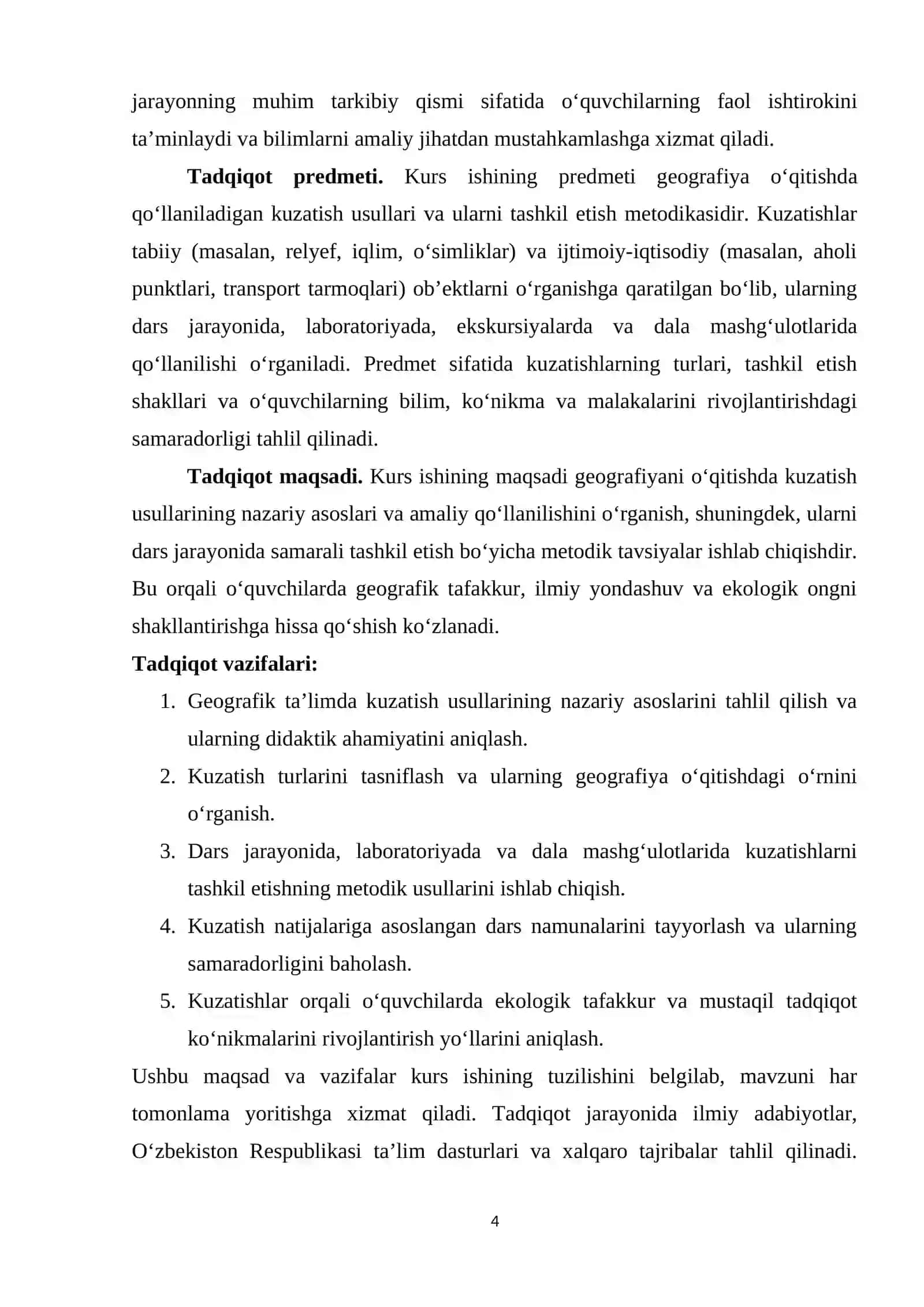 Geografiyani o`qitishda kuzatishlar tashkil etish 4
