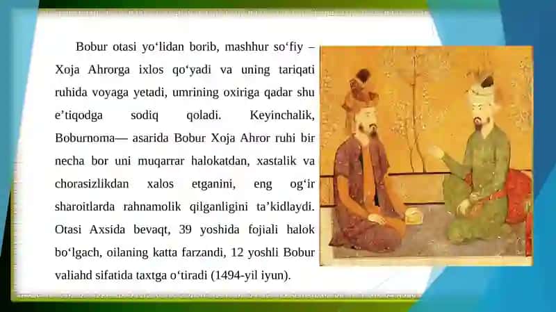 Zahriddin Muhammad Boburning hayoti va faolyati 4