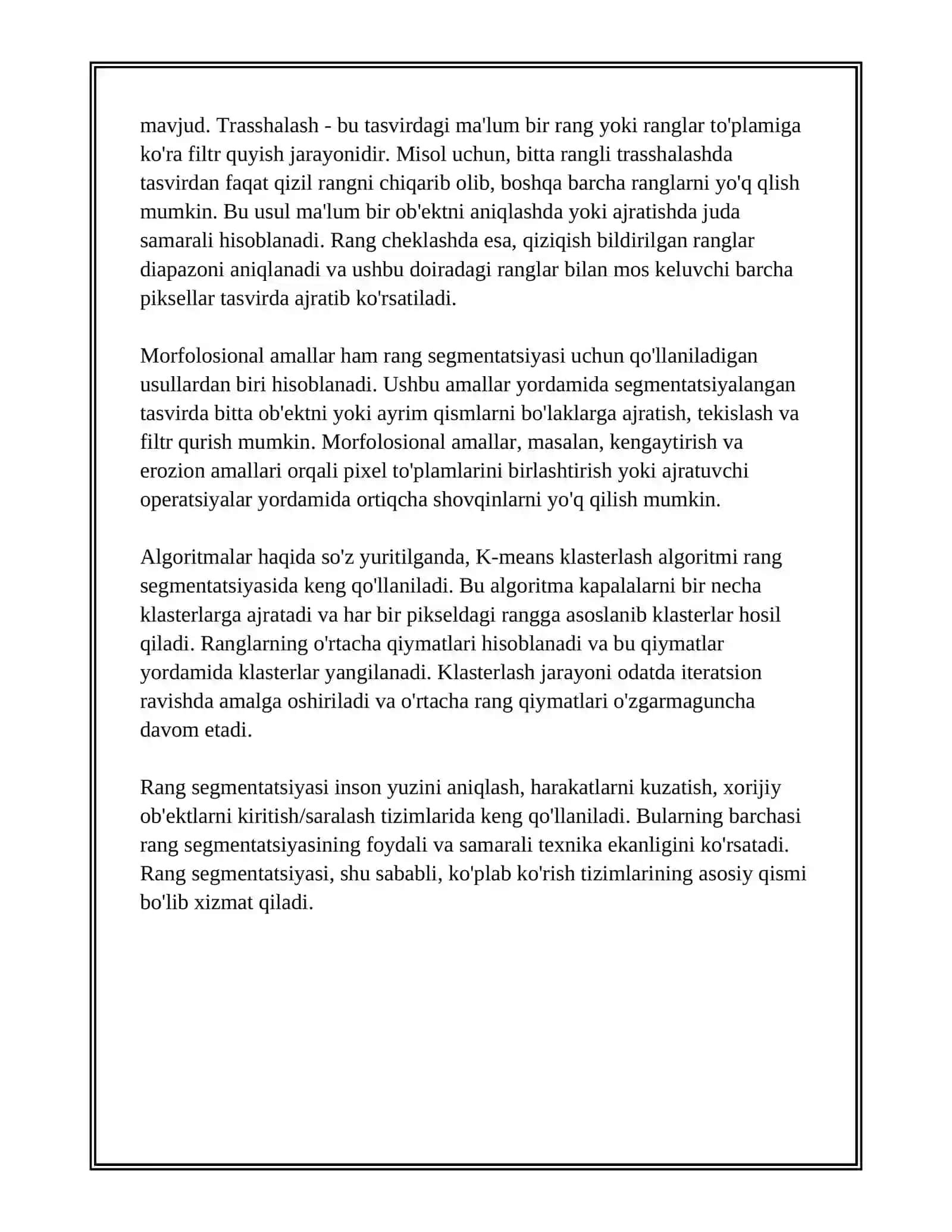 RANG SEGMENTATSIYASI ALGORITMLARI 4