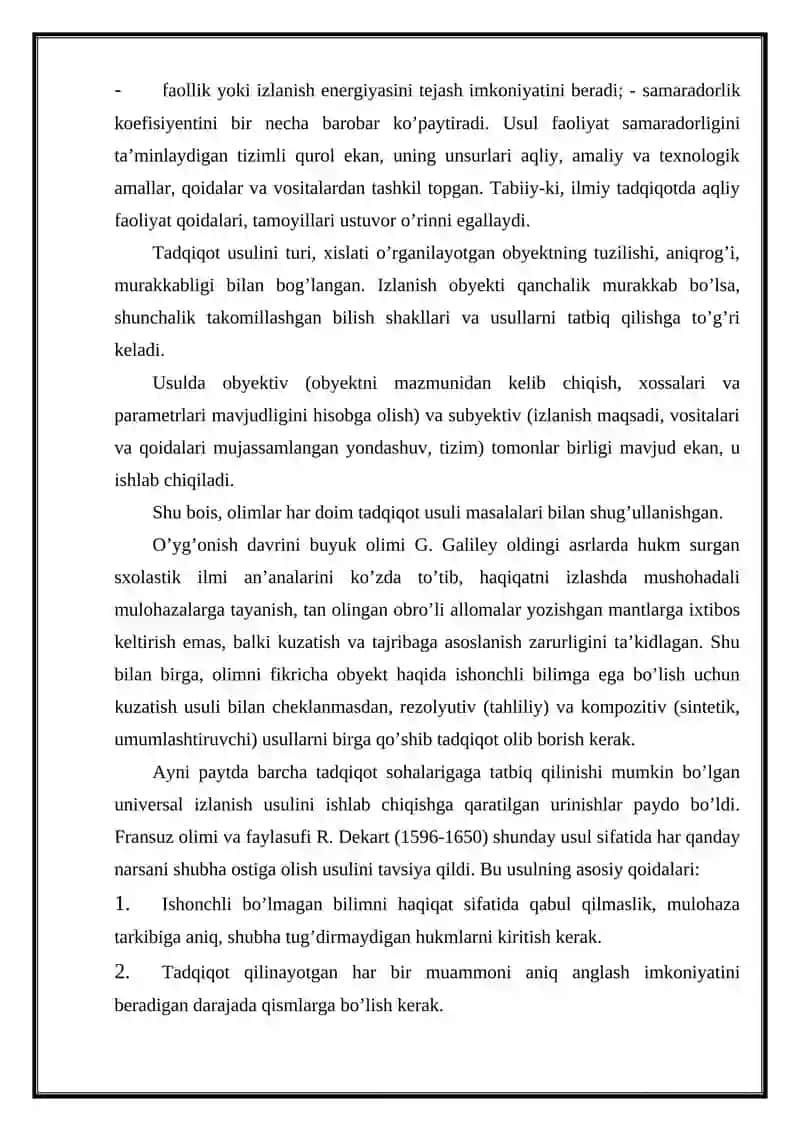 TADQIQOT USULLARI VA KO’NIKMALARI 4