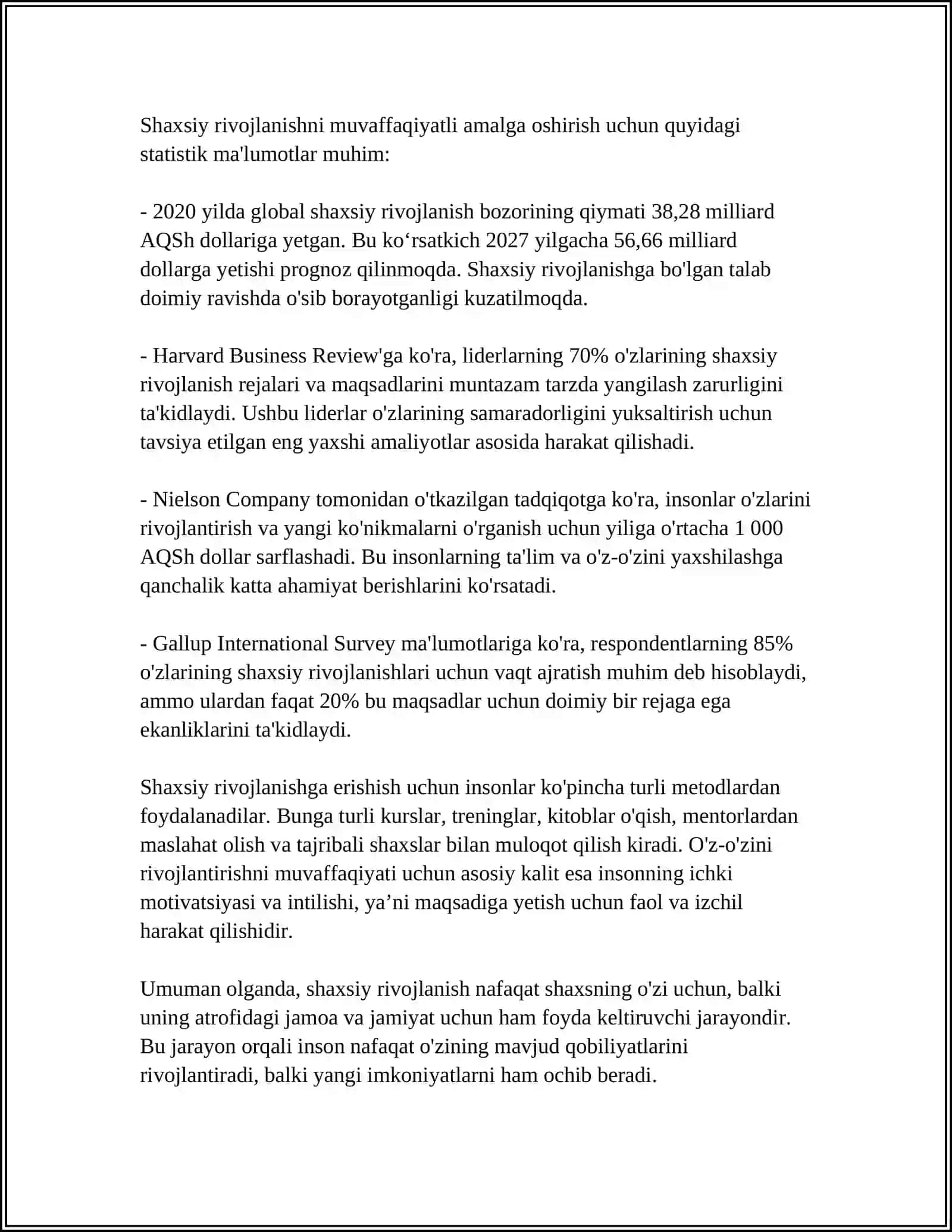 SHAXSIY RIVOJLANISHNI REJALASHTIRISH MAQSADI VA MOHIYATI. SWOT VA PEST TAHLILLARI 4