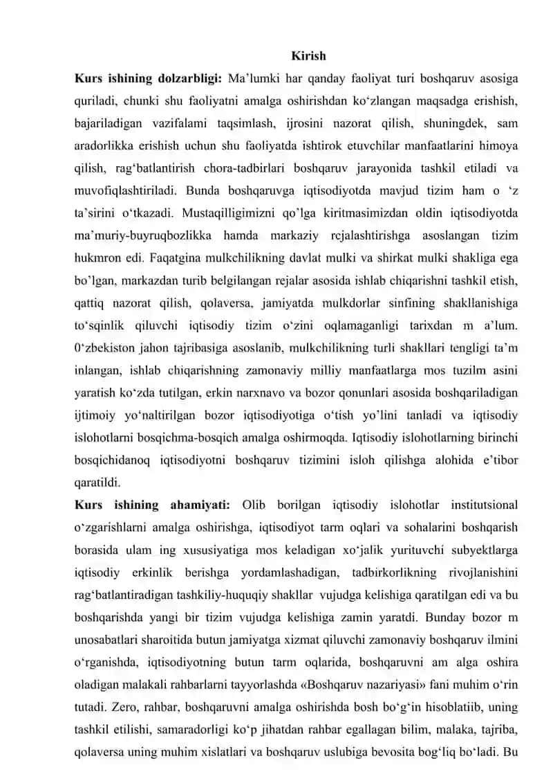 Boshqaruv qarorlarining bajarishini asoslash, qabul qilish, va tashkil etish jarayonini tahlil qilish 4