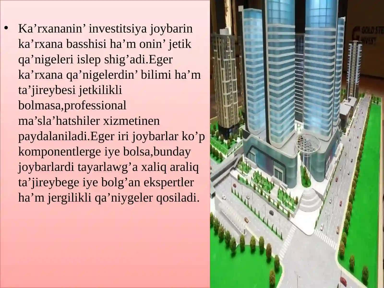 INVESTITSIYA JOYBARLARI ANALIZI 4