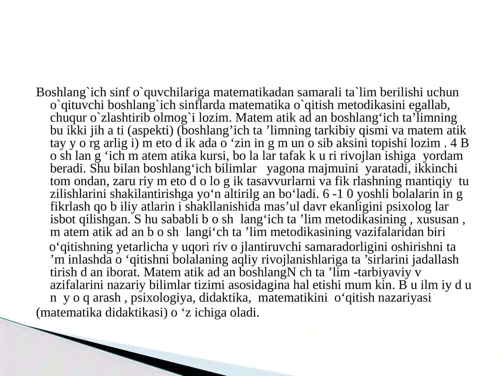 Martabaning Matematika O‘qitish Metodikasi 4