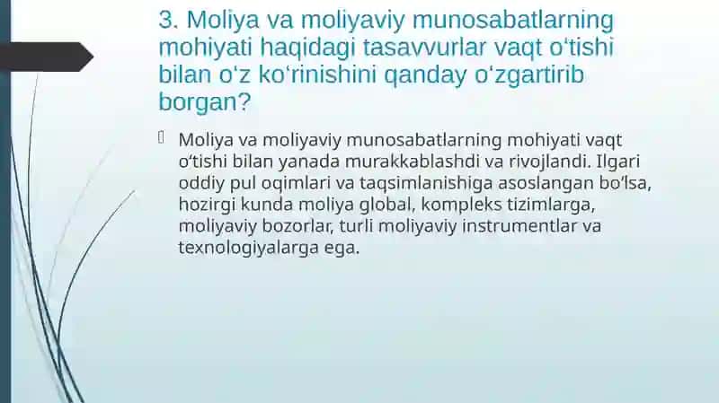 Moliyaning mohiyati va funksiyalari slayd 4