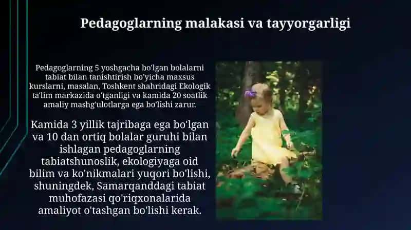 Maktabgacha yoshdagi bolalarni tabiat bilan tanishtirishga qòyiladigan davlat talablari 4