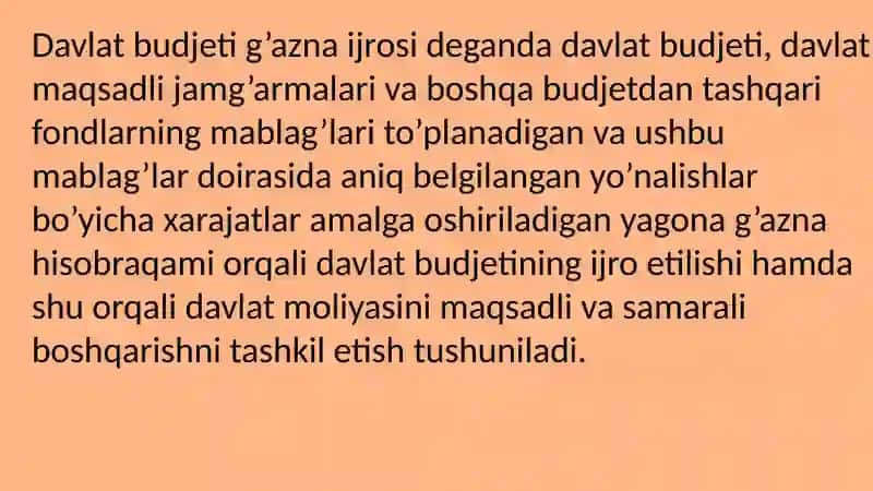 G‘aznachilik faoliyati mexanizmi. G‘aznachilik faoliyatini tashkil etishning xorij tajribalari. 4