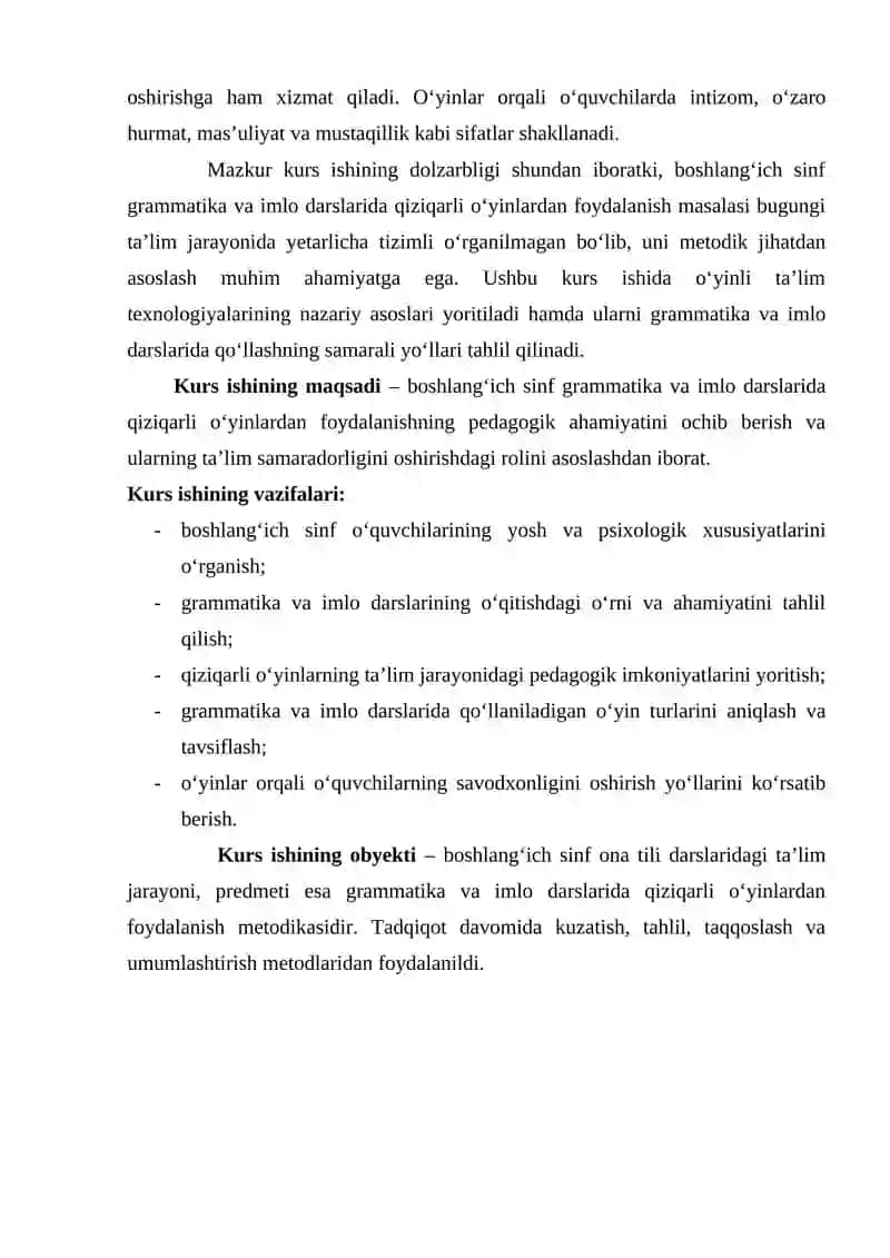BOSHLANG‘ICH SINF GRAMMATIKA VA IMLO DARSLARIDA QIZIQARLI O‘YINLARDAN FOYDALANISH 4