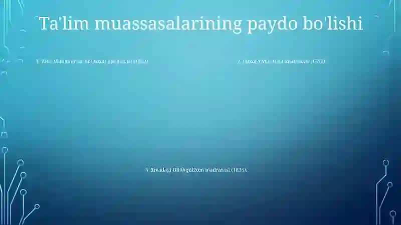 OʻRta Osiyodagi Talim Muassasasini Tashkil Topishi 4