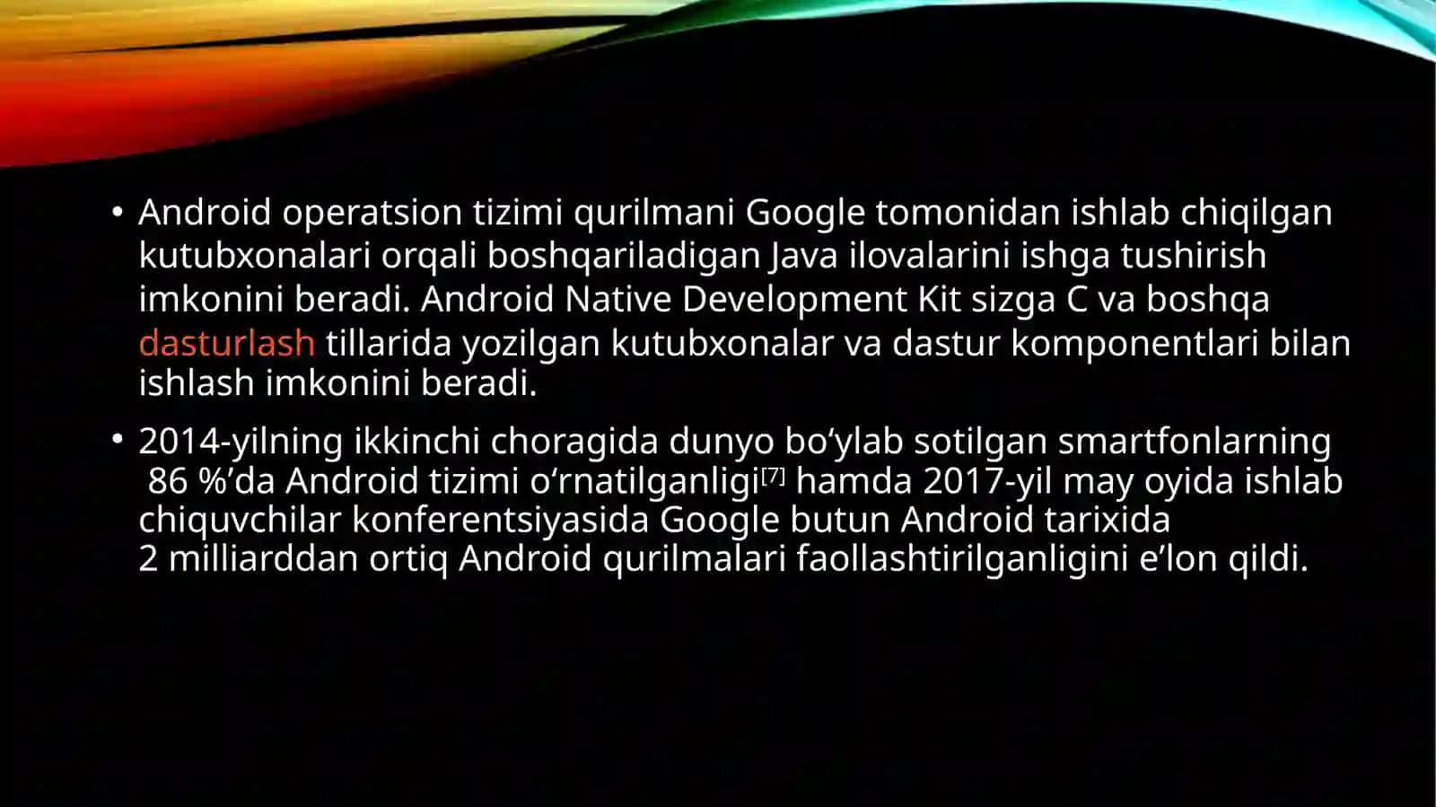 Android operatsion tizimlarining rivojlanishi va ishlash prinsipi 4
