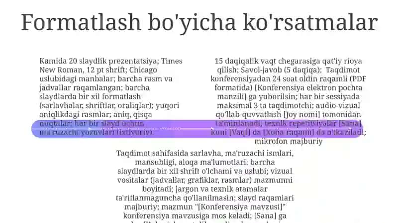 Konferentsiyalarda doklad qilish talablari 4