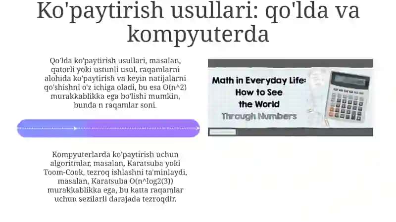 Ko'paytirish asoslari va algoritmlari 4