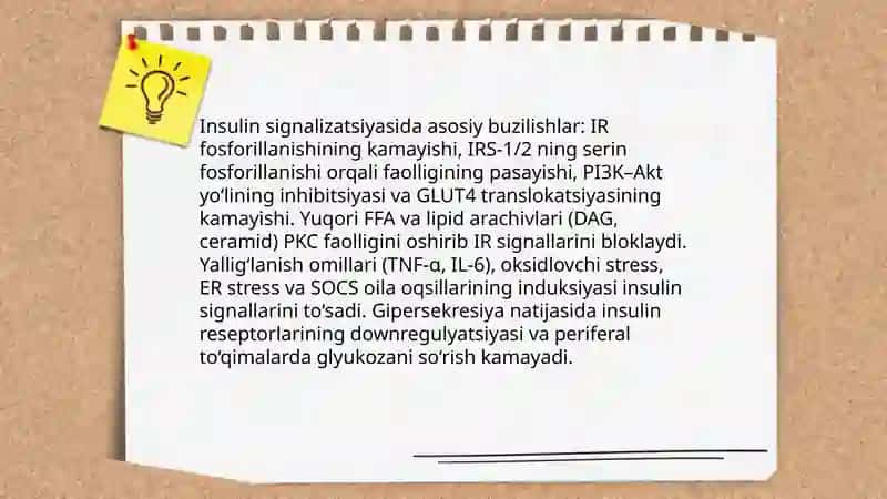 Qandli diabetda karbonsuvlar, yogʻlar va oqsillar almashinuvining buzilishi 4