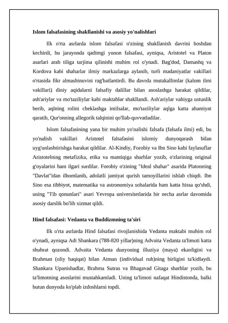 Ilk o'rta asrlardagi Sharq falsafasi: Asosiy maktablar va g'oyalar 4
